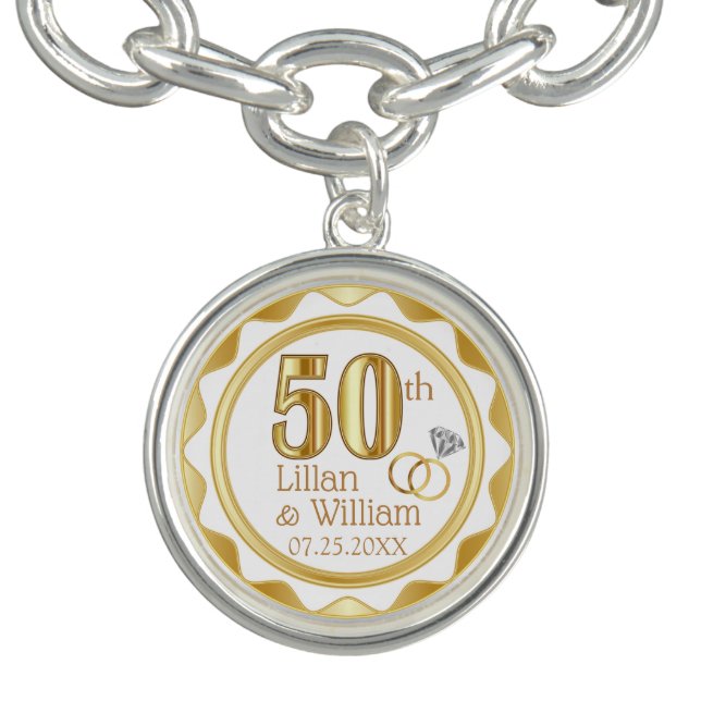 50th Golden Wedding Anniversary Bracelet (Design)