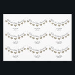 50th Golden Wedding Anniversary bunting Wrapping Paper Sheets<br><div class="desc">Personalized golden wedding anniversary wrapping paper sheets with a gold heart bunting design. This beautiful and romantic design is the perfect way to wrap gift for a husband and wife or mom and dad who are celebrating their 50th anniversary. Both the names of the man and the woman, as well...</div>