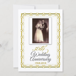 50th Golden Wedding Anniversary Celebration Photo Invitation