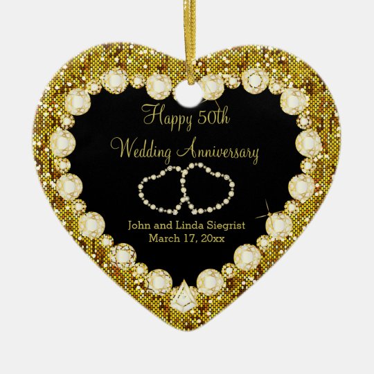 50th Golden Wedding Anniversary Ceramic Ornament | Zazzle.com