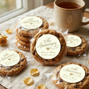 50th Golden Wedding Anniversary Classic Round Sticker