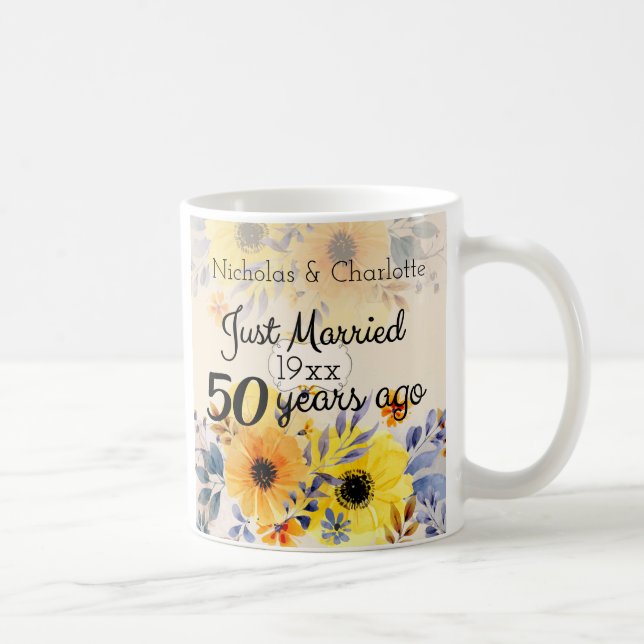 50th Golden Wedding Anniversary Coffee Mug (Right)