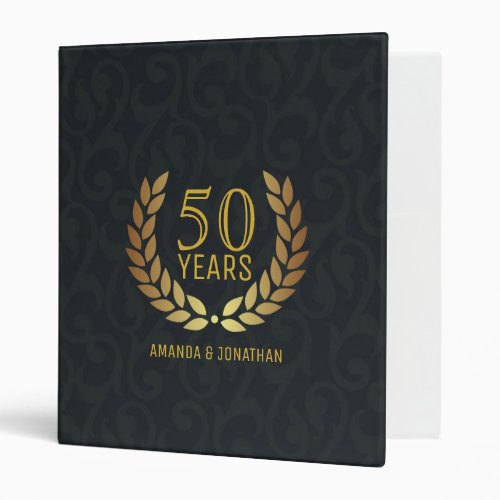 50th Golden Wedding Anniversary Customizable 3 Ring Binder