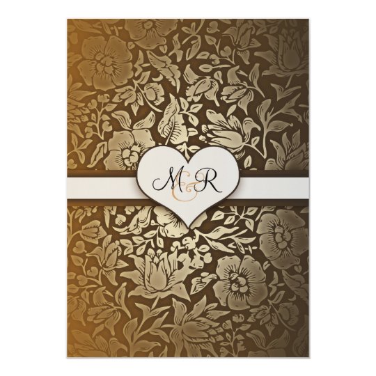 50th golden wedding anniversary damask invitations zazzle com