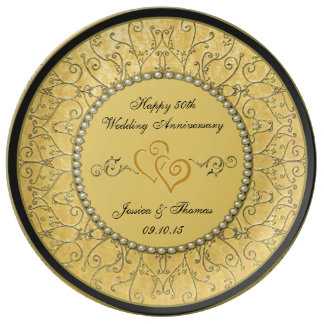 50th Golden Wedding Anniversary Decorative Plate