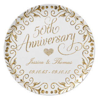 50th Golden Wedding Anniversary Decorative Plate