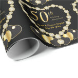 *50th Golden Wedding Anniversary | DIY Name & Date Wrapping Paper<br><div class="desc">50th Golden Wedding Anniversary ready for you to personalize. ✔NOTE: ONLY CHANGE THE TEMPLATE AREAS NEEDED! 😀 If needed, you can remove the text and start fresh adding whatever text and font you like. 📌If you need further customization, please click the "Click to Customize further" or "Customize or Edit Design"...</div>