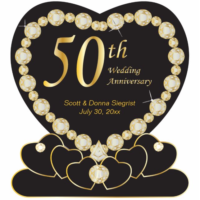 50th Golden Wedding Anniversary | DIY Text Cutout (Front)