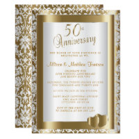 50th Golden Wedding Anniversary | DIY Text Invitation
