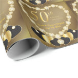 50th Golden Wedding Anniversary | DIY Text Wrapping Paper<br><div class="desc">⭐⭐⭐⭐⭐ 5 Star Review. 50th Golden Wedding Anniversary wrapping paper ready for you to personalize. ✔NOTE: ONLY CHANGE THE TEMPLATE AREAS NEEDED! 😀 If needed, you can remove the text and start fresh adding whatever text and font you like. 📌If you need further customization, please click the "Click to Customize...</div>