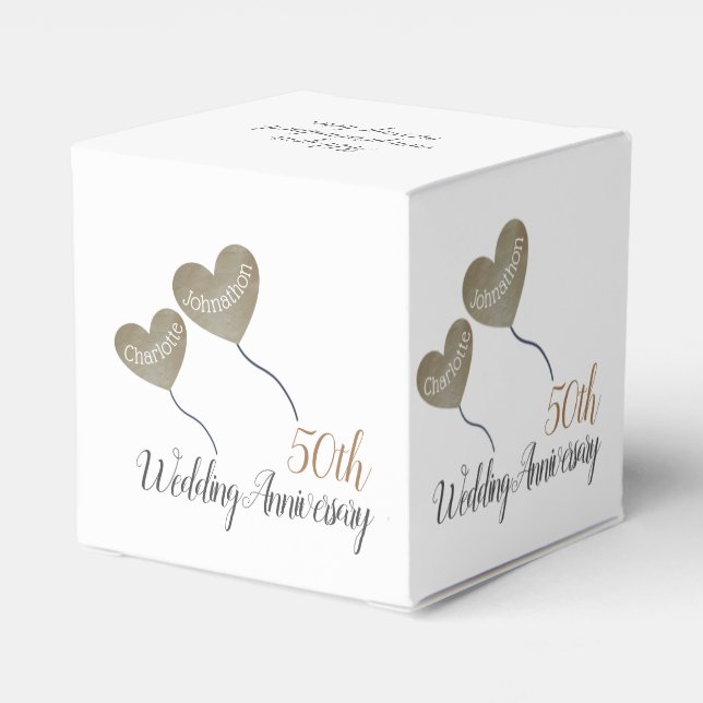 50th Golden Wedding Anniversary Favor Box (Back Side)