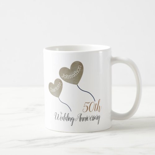 50th golden wedding anniversary gift coffee mug