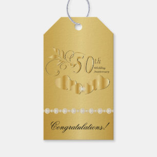 50th Golden Wedding Anniversary Gift Tags