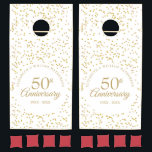 50th Golden Wedding Anniversary Gold Dust Confetti Cornhole Set<br><div class="desc">Personalise with your special fifty years golden wedding anniversary details in chic gold typography and delicate gold dust confetti. Designed by Thisisnotme©</div>