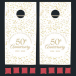50th Golden Wedding Anniversary Gold Dust Confetti Cornhole Set<br><div class="desc">Personalise with your special fifty years golden wedding anniversary details in chic gold typography and delicate gold dust confetti. Designed by Thisisnotme©</div>