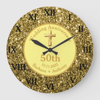 50th Golden Wedding Anniversary Gold Religious Lar