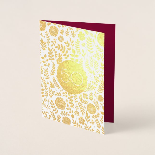 50th Golden Wedding Anniversary Greeting Cards (Front)