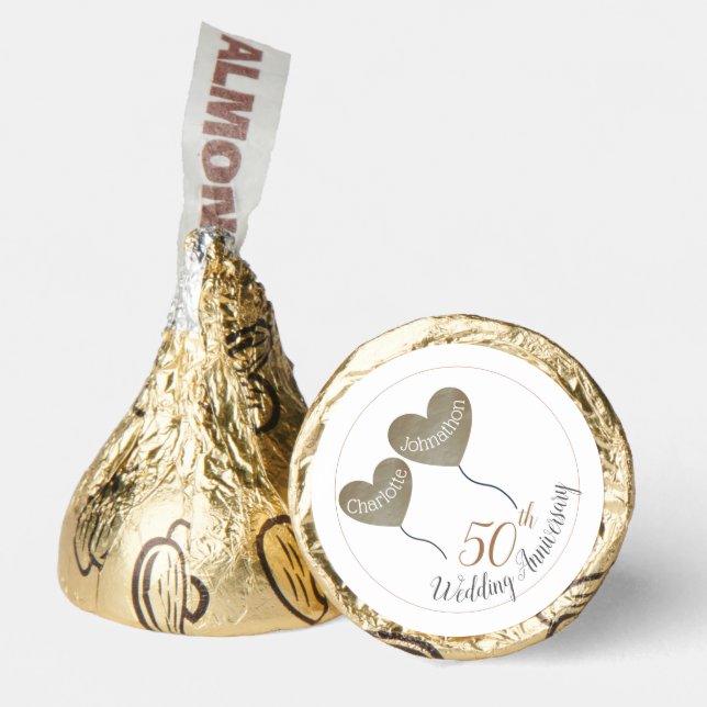 50th Golden Wedding Anniversary Hershey®'s Kisses® (Front)