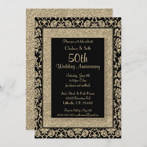 50th Golden Wedding Anniversary Invitation