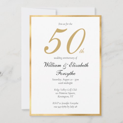 50th Golden Wedding Anniversary  Invitation