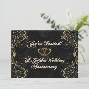 50th Golden Wedding Anniversary Invitation Card