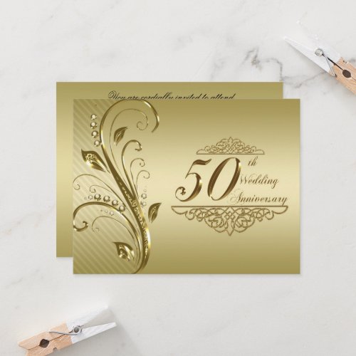 50th Wedding Anniversary Invitation Card