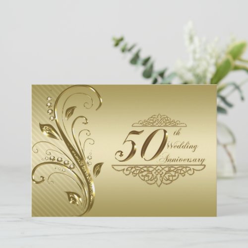 50th Wedding Anniversary Invitation Card