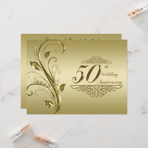 50th Wedding Anniversary Invitation Card
