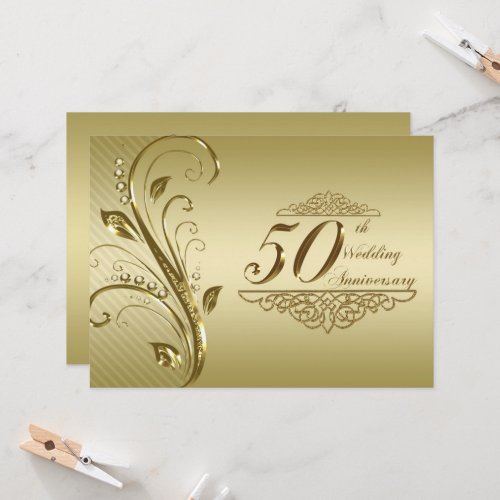 50th Wedding Anniversary Invitation Card