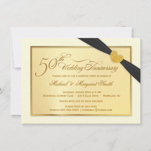 50th Golden Wedding Anniversary Invitations