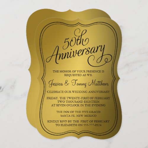 50th Golden Wedding Anniversary Invitations