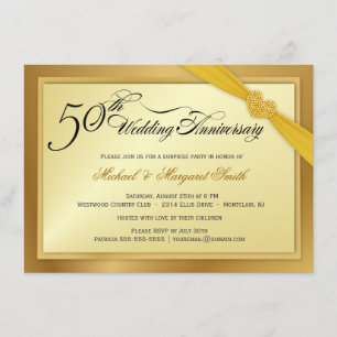 50th Golden Wedding Anniversary Invitations