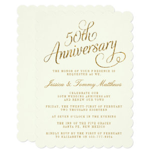 golden anniversary wedding invitations zazzle