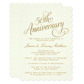 50th Golden Wedding Anniversary Invitations