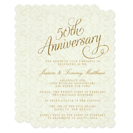  50th  Golden Wedding  Anniversary  Invitations  Zazzle com