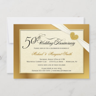 50th Golden Wedding Anniversary Invitations