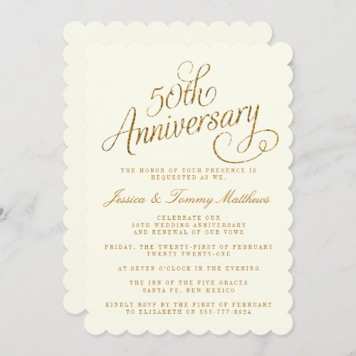 50th Golden Wedding Anniversary Invitations