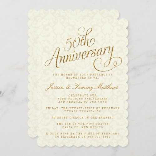 50th Golden Wedding Anniversary Invitations