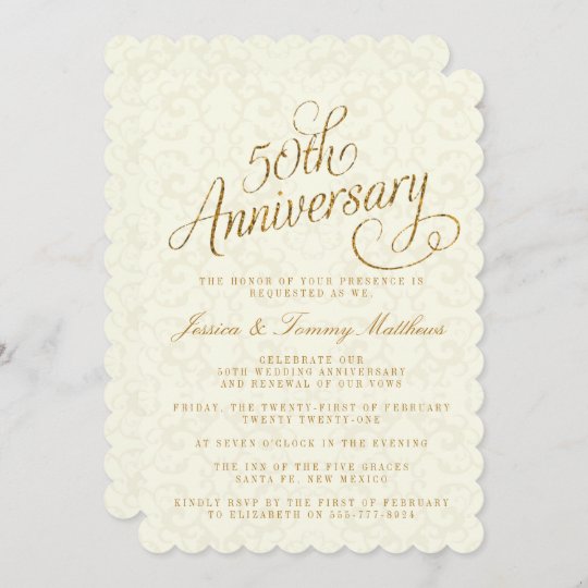 50th Golden Wedding Anniversary Invitations | Zazzle.com