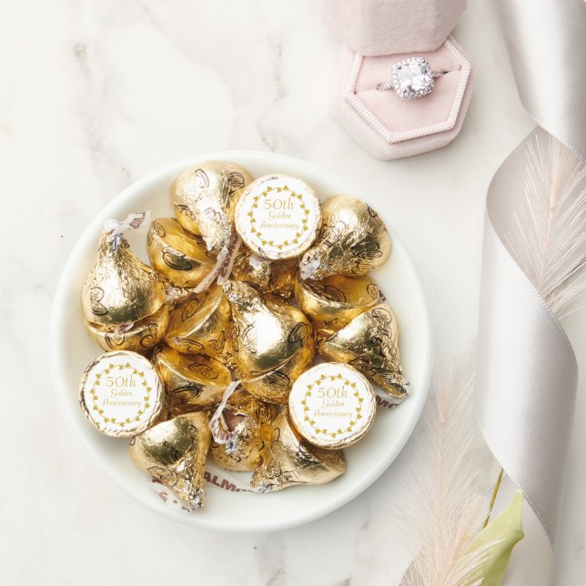 50th Golden Wedding Anniversary Ivy Wreath Hershey®'s Kisses® (Wedding)