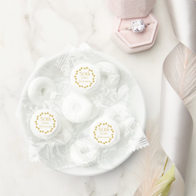 50th Golden Wedding Anniversary Ivy Wreath Life Saver® Mints (Wedding)