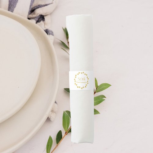 50th Golden Wedding Anniversary Ivy Wreath Napkin Bands