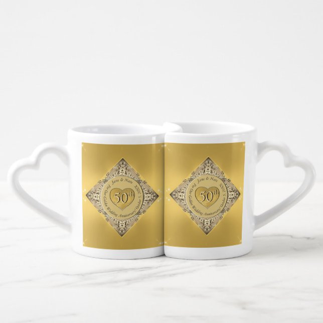 50th Golden Wedding Anniversary Lovers' mug (Front Nesting)