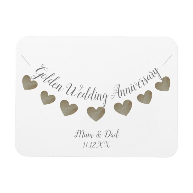 50th Golden Wedding Anniversary mom & dad Magnet (Horizontal)
