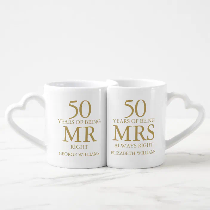 50 Years Anniversary Gift 50th Anniversary Gift Set and Mrs 50th Anniversary Mr Always Right Coffee Mug Set 50 Years Anniversary Gift 50th Anniversary Gift Set and Mrs 50th Anniversary Mr Always Right Coffee Mug Set