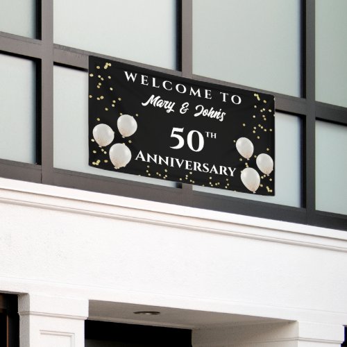 50th Golden Wedding Anniversary Name Banner