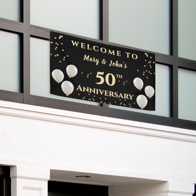 50th Golden Wedding Anniversary, Name Banner (Outside Building)