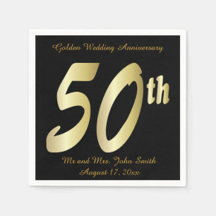 50th Golden Wedding Anniversary Napkins