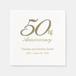 50th Golden Wedding Anniversary Napkins