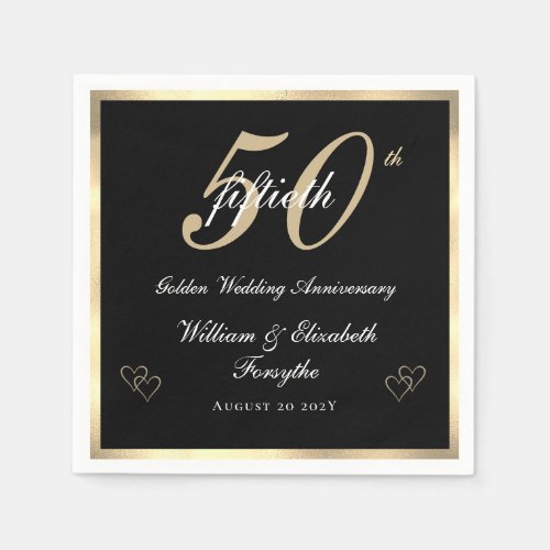 50th Golden Wedding Anniversary  Napkins